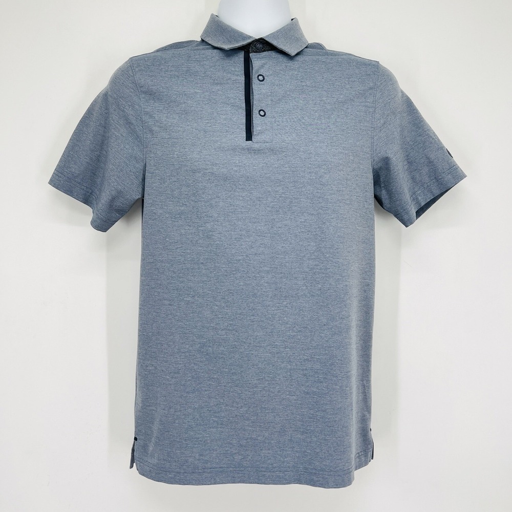 Champions Duo Dry Men's Golf Polo Shirt Small Gray Short Sleeve Snap Button NWOT